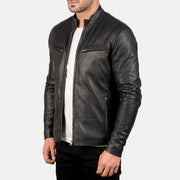 Black Sheepskin Leather Biker Jacket - Vista trasera con ajuste entallado en hombros y bajo impecable