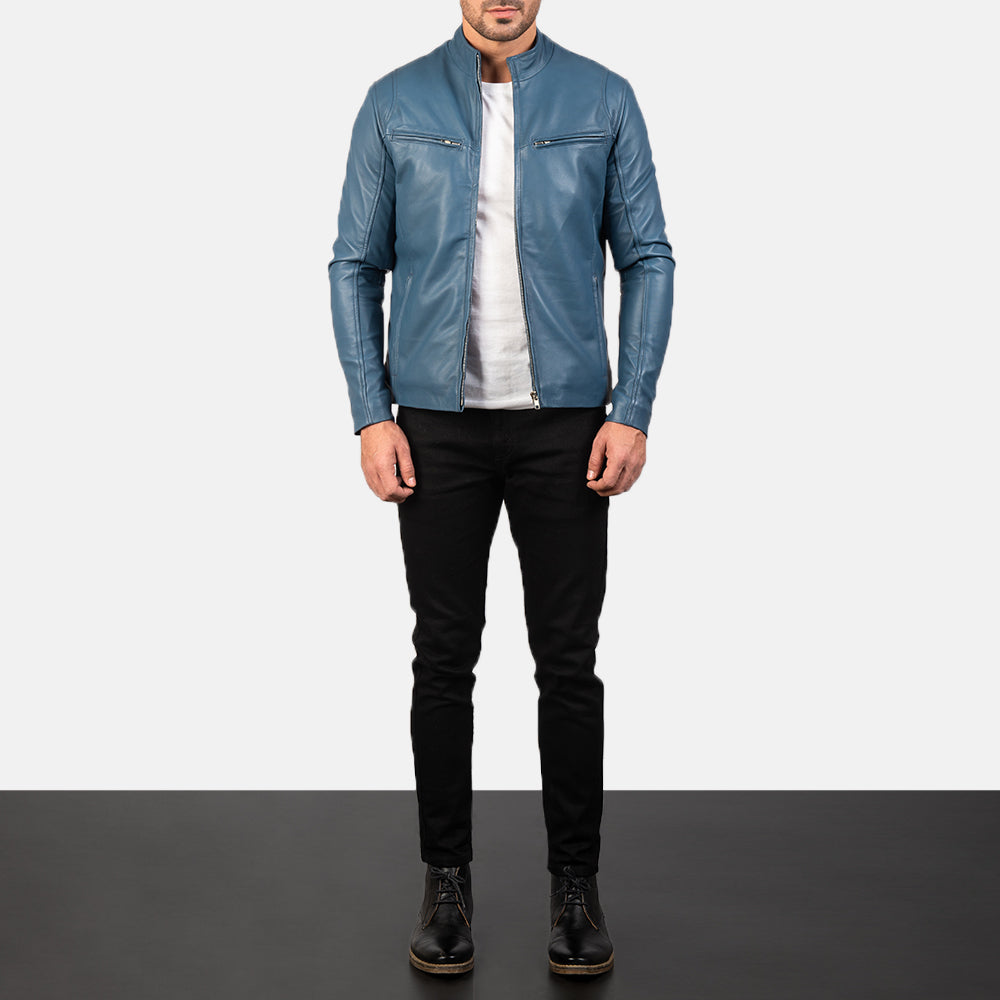 Ionic Chaqueta Biker de Cuero para Hombre – Vista alternativa del producto 3