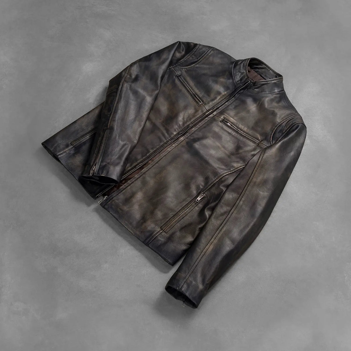 Ionic Chaqueta Biker de Cuero para Hombre – Vista alternativa del producto 8