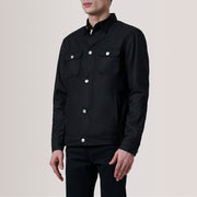 
Irwin Negro Waxed Canvas Field Chaqueta de Cuero para Hombre For Men - Vista lateral mostrando el corte ergonómico de mangas