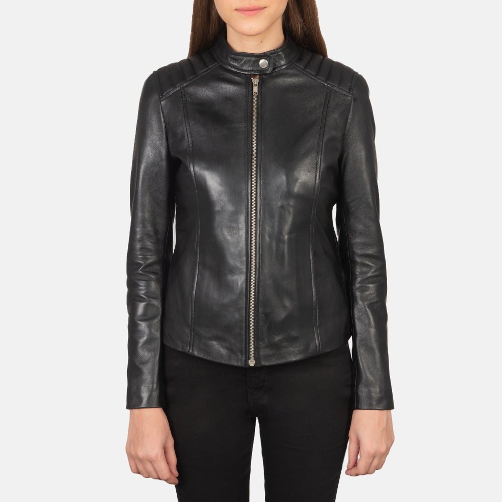 Kelsee Chaqueta Biker de Cuero para Mujer – Vista alternativa del producto 3