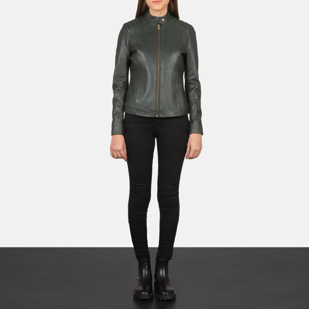 Kelsee Chaqueta Biker de Cuero para Mujer – Vista alternativa del producto 3