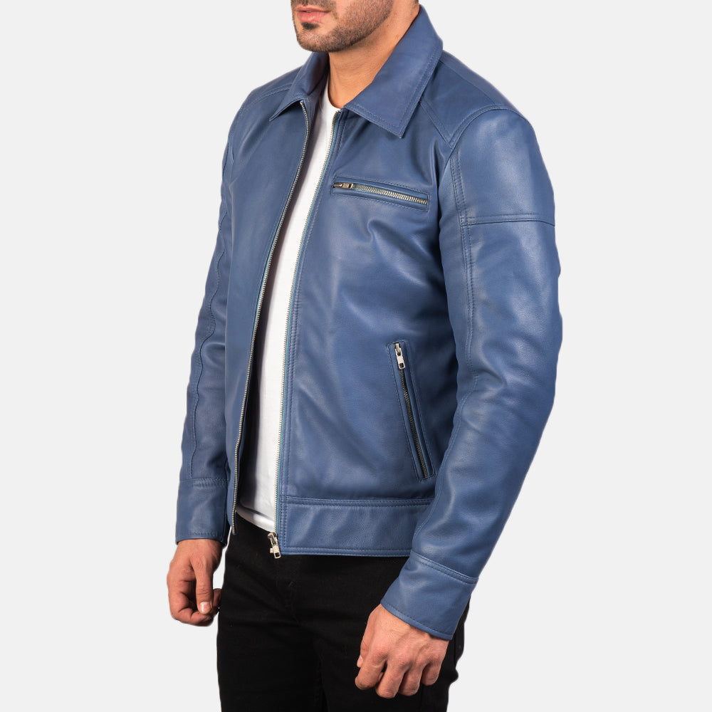 Brown Cowhide Leather Biker Jacket - Vista trasera con ajuste entallado en hombros y bajo impecable