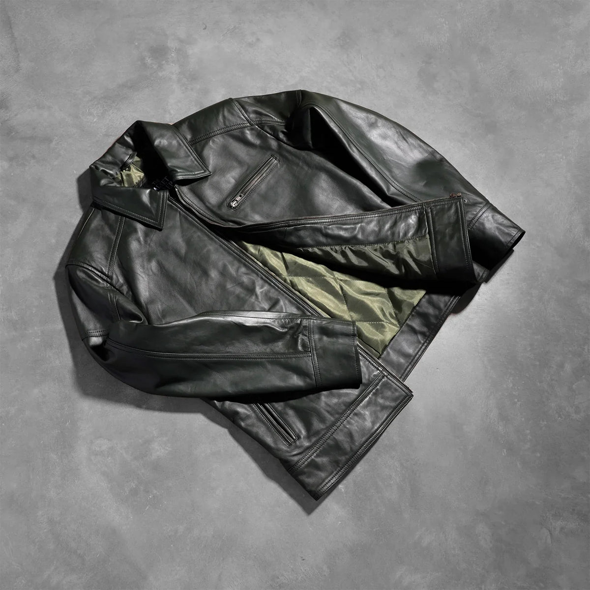 Lavendard Chaqueta Biker de Cuero para Hombre – Vista alternativa del producto 8