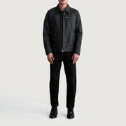 Lavendard Chaqueta Biker de Cuero para Hombre – Vista alternativa del producto 4