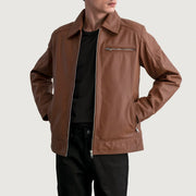 Lavendard Chaqueta Biker de Cuero para Hombre – Vista alternativa del producto 1