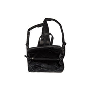 Claire Full-Grain Leather Backpack para Mujer - Structured Side Profile Showing Gusset Depth &amp; Expansion Capacity