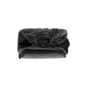 Howard Full-Grain Leather Backpack para Mujer - Structured Side Profile Showing Gusset Depth &amp; Expansion Capacity