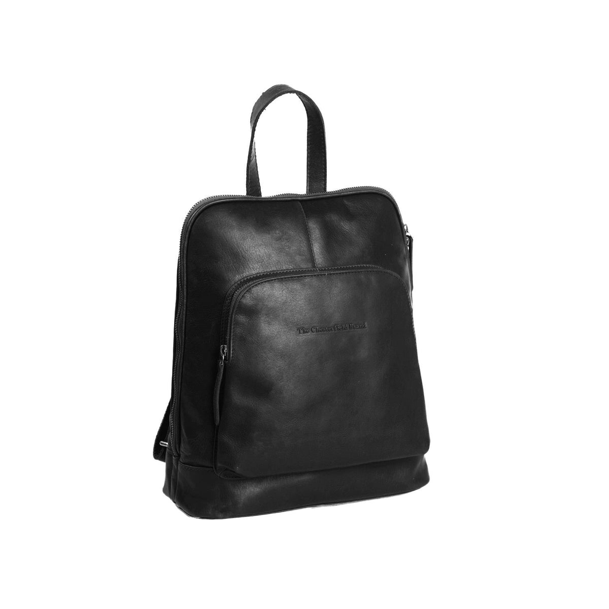 Naomi Full-Grain Leather Backpack para Mujer in Classic 100% Full-Grain Leather - Full Exterior Front Profile View | Comprar online