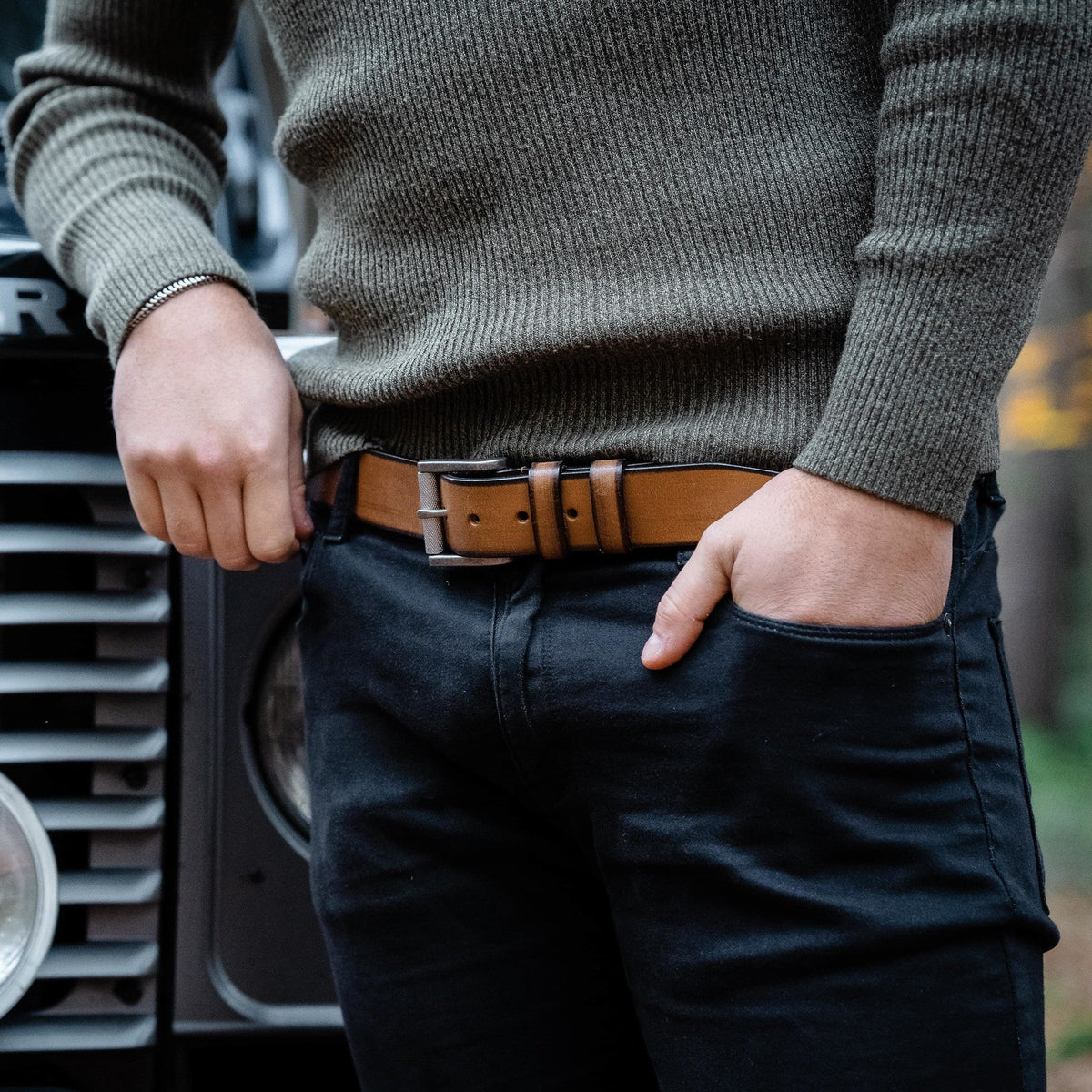 
Aayden Cuero Flor Integral Belt para Hombre – alternate product view 3