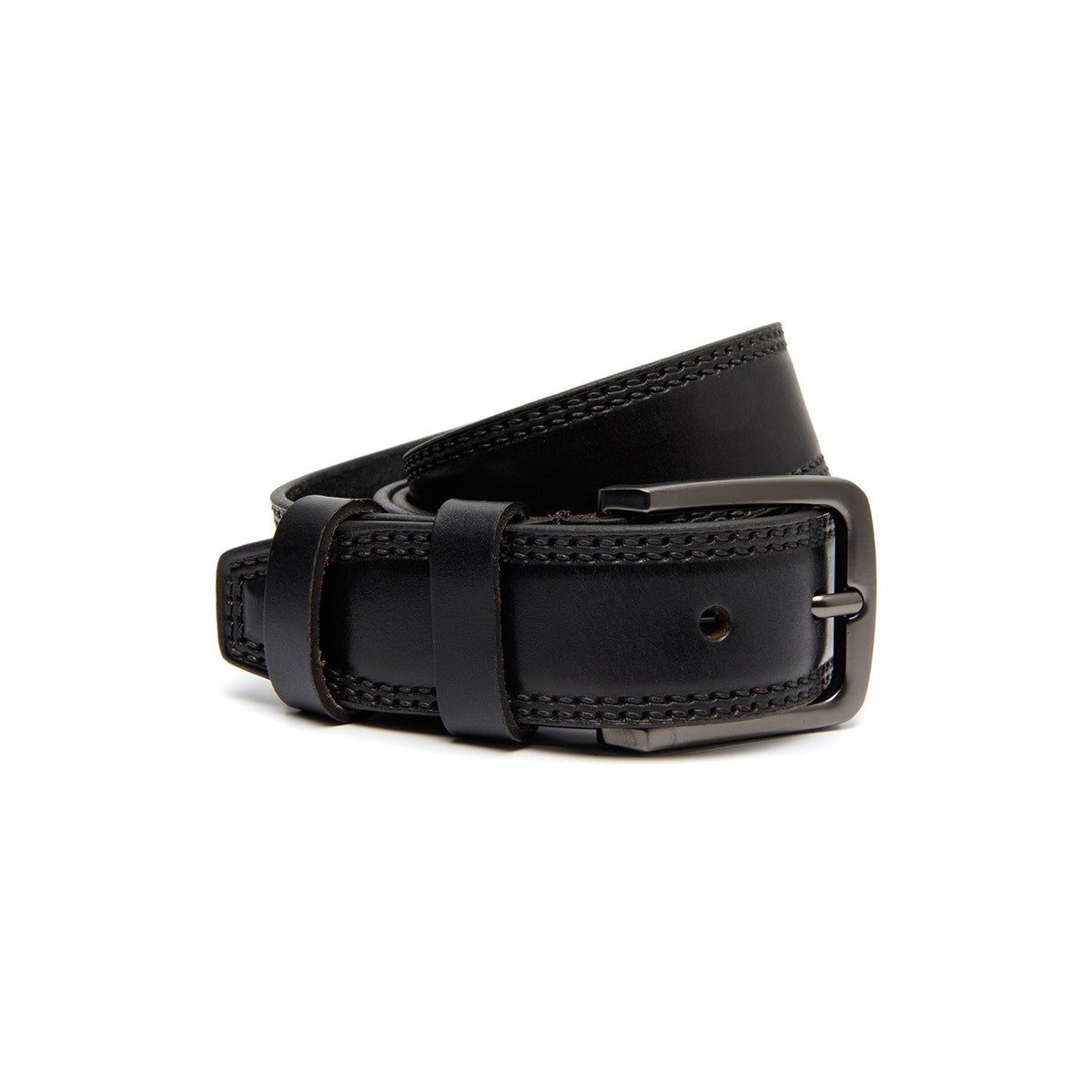
Manovo Cuero Flor Integral Belt para Hombre en clásico 100% cuero flor integral - Full Exterior Vista frontal y silueta entallada | Comprar online