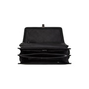 Solid Antique Brass Hardware &amp; Heavy-Duty Dual Zipper Detail on Glenwood Full-Grain Leather Briefcase para Hombre