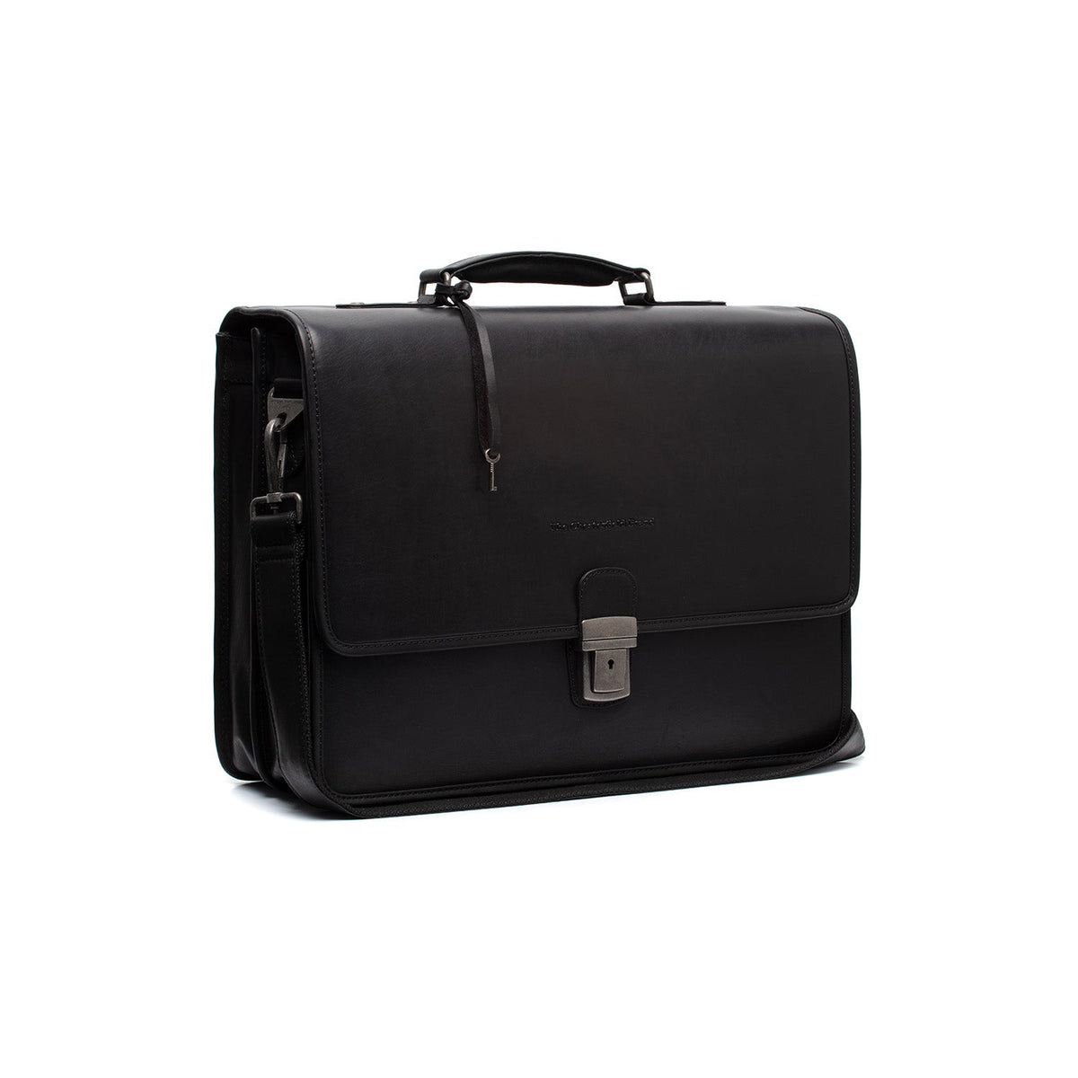 Glenwood Full-Grain Leather Briefcase para Hombre in Classic 100% Full-Grain Leather - Full Exterior Front Profile View | Comprar online