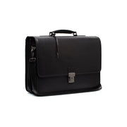 Glenwood Full-Grain Leather Briefcase para Hombre in Classic 100% Full-Grain Leather - Full Exterior Front Profile View | Comprar online