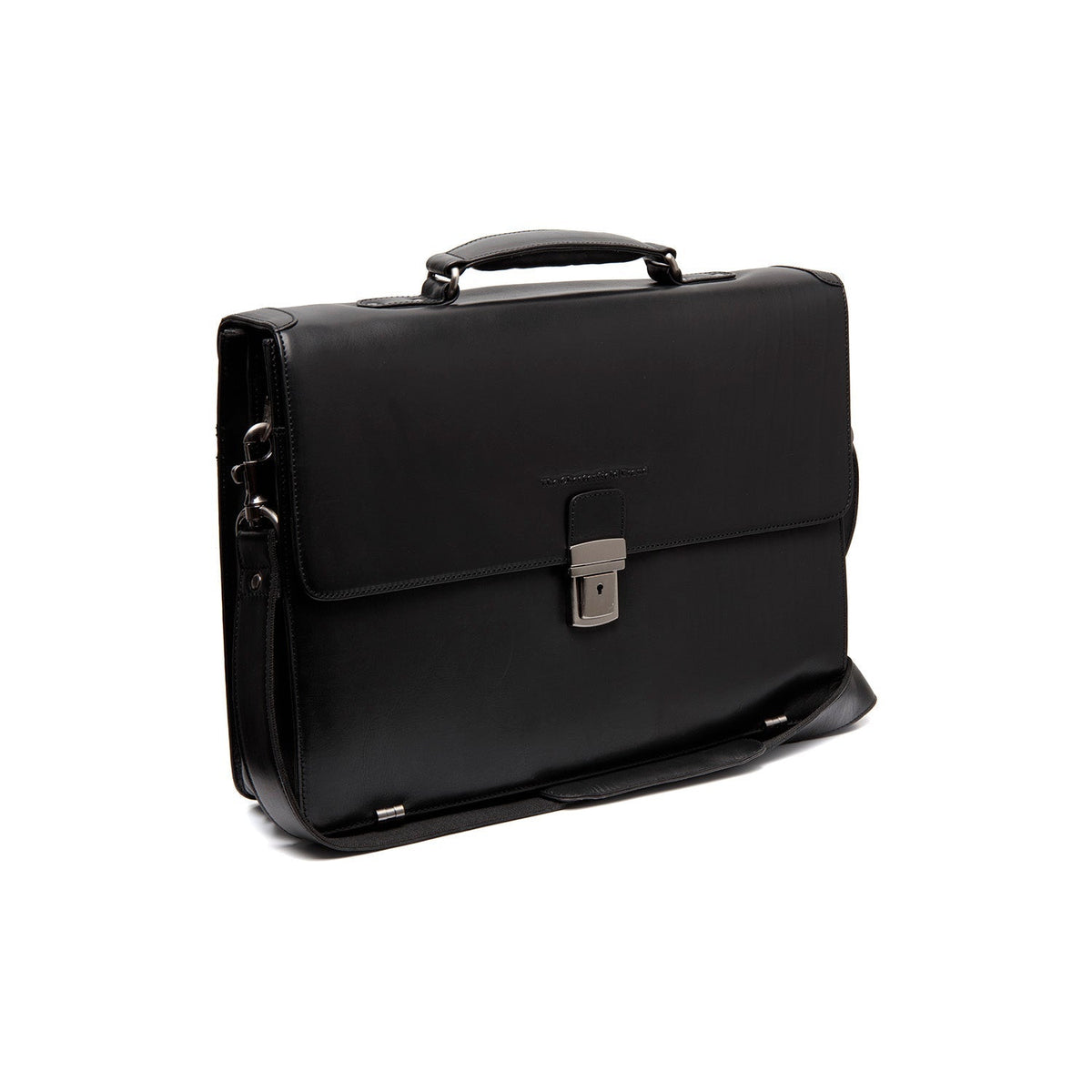 Salvatore Full-Grain Leather Briefcase para Hombre in Classic 100% Full-Grain Leather - Full Exterior Front Profile View | Comprar online