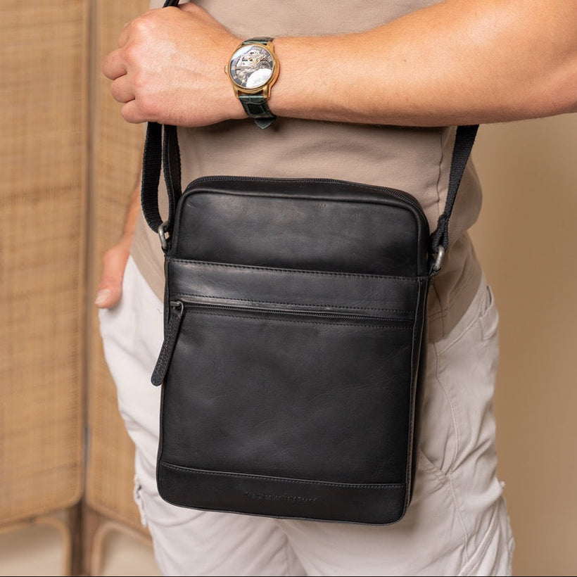 Anzora Full-Grain Leather Crossbody Bag para Hombre