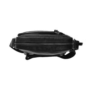 Dessau Full-Grain Leather Crossbody Bag para Hombre - Structured Side Profile Showing Gusset Depth &amp; Expansion Capacity