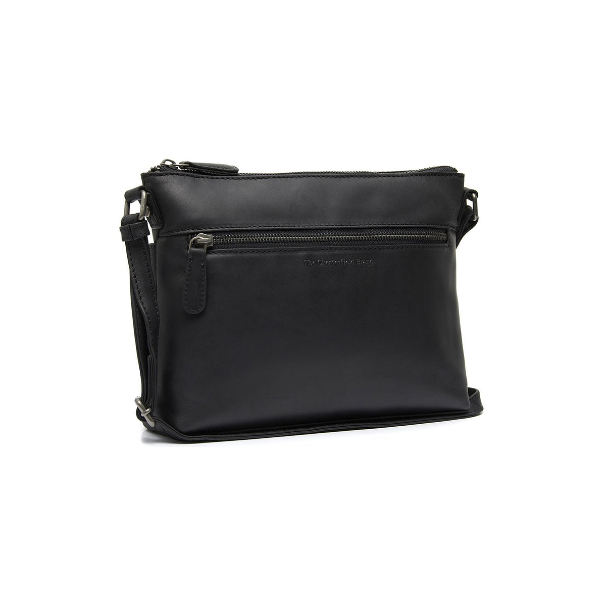 Durban Cuero flor integral Bolso cruzado in Classic 100% Full-Grain Leather - Full Exterior Front Profile View | Comprar online