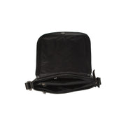 Everglades Full-Grain Leather Crossbody Bag para Mujer - Structured Side Profile Showing Gusset Depth &amp; Expansion Capacity