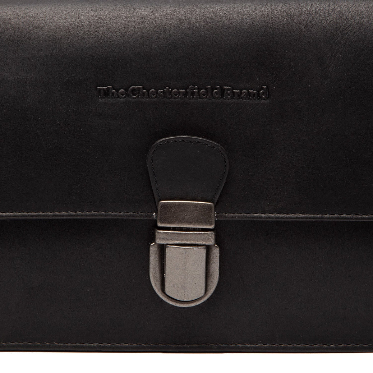 Lucca Full-Grain Leather Crossbody Bag para Mujer - Structured Side Profile Showing Gusset Depth &amp; Expansion Capacity