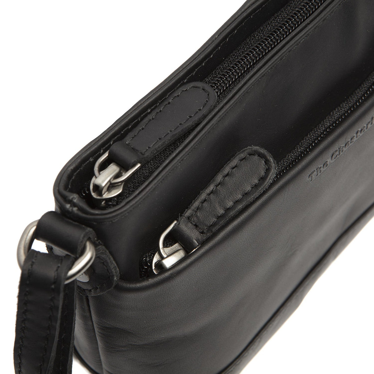 Salerno Full-Grain Leather Crossbody Bag para Mujer - Structured Side Profile Showing Gusset Depth &amp; Expansion Capacity