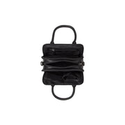 Detalle de cerca of Classic Collar &amp; Heavy-Duty Zipper Hardware on Ezra Full-Grain Leather Handbag para Mujer