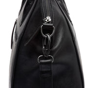 Authentic 100% Full-Grain Leather Grain Texture & Heavy-Duty Seam Stitching Detail