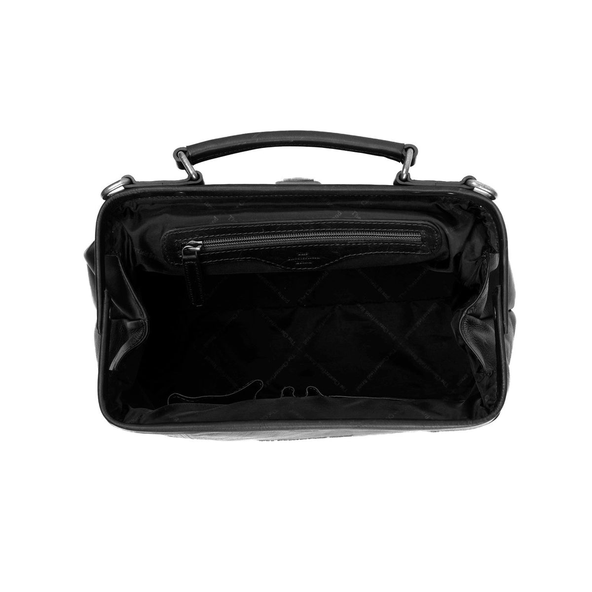 
Vista de detalle of Classic Collar & Heavy-Duty Zipper Hardware on Shaun Bolso de mano de cuero flor