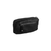 Detalle de cerca of Classic Collar &amp; Heavy-Duty Zipper Hardware on Corey Full-Grain Leather Key Case para Mujer
