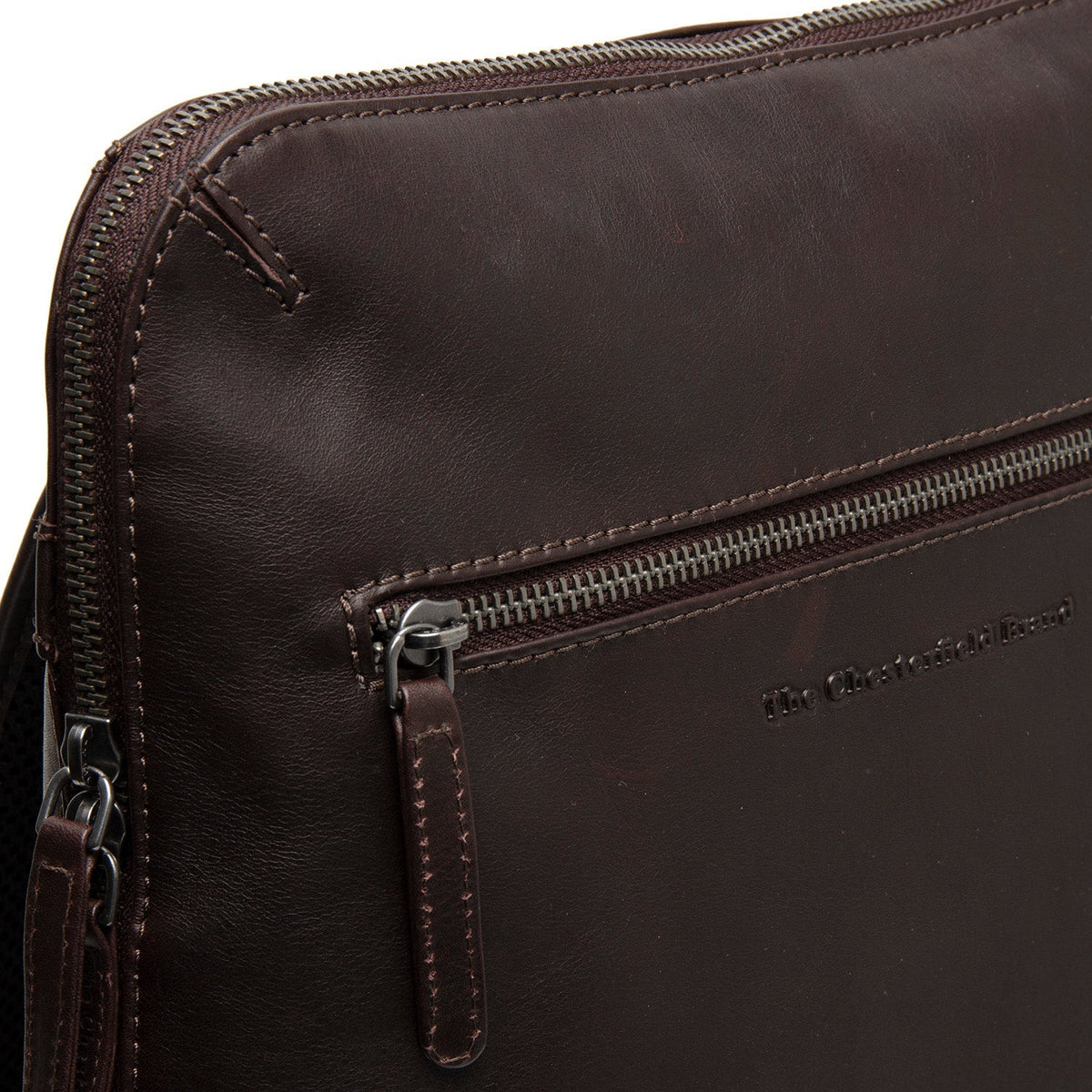 
Brown Leather Laptop Backpack Filmore, detail view 3