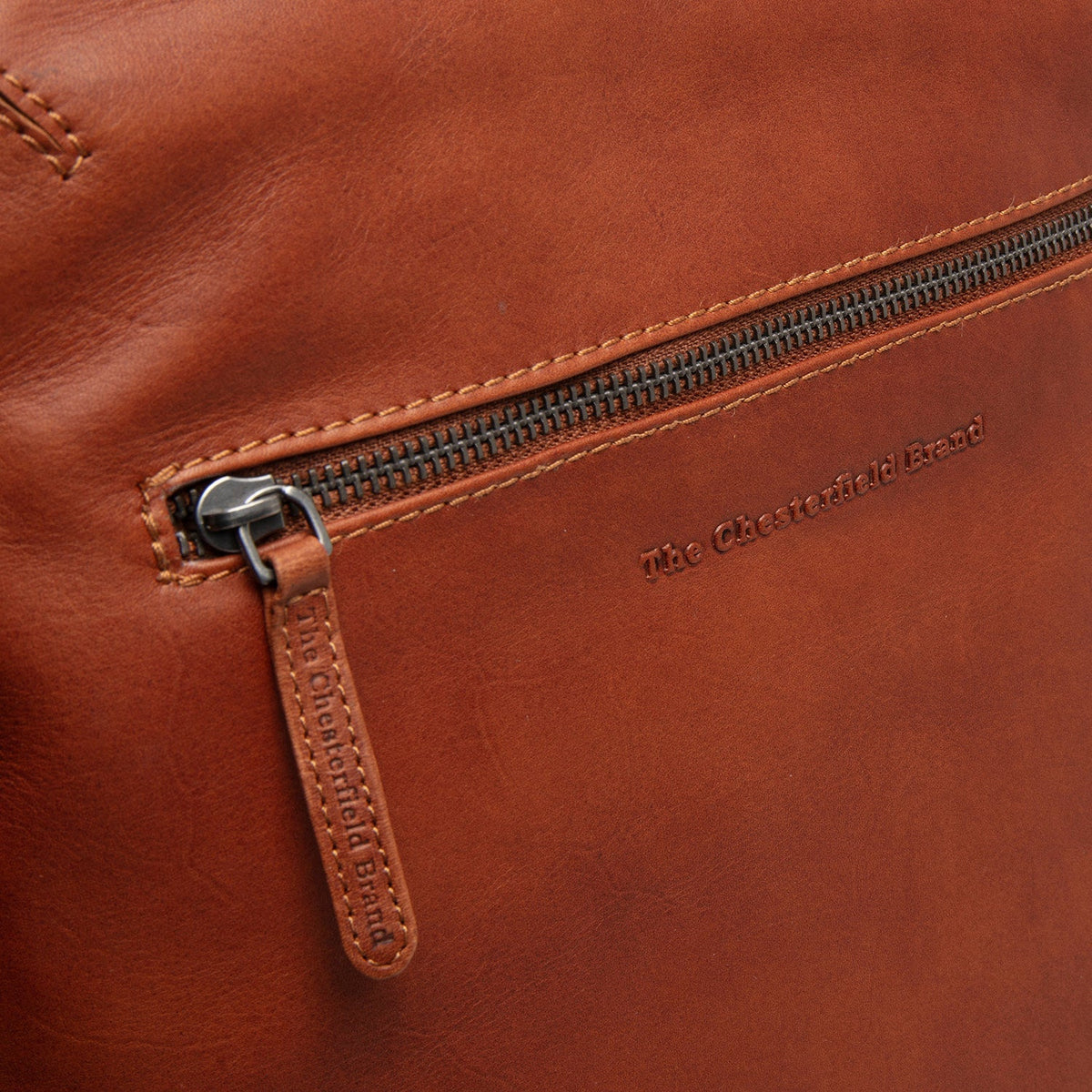 
Cognac Leather Laptop Backpack Filmore, detail view 3