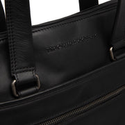 Elvas Full-Grain Leather Laptop Bag para Mujer - Structured Side Profile Showing Gusset Depth &amp; Expansion Capacity
