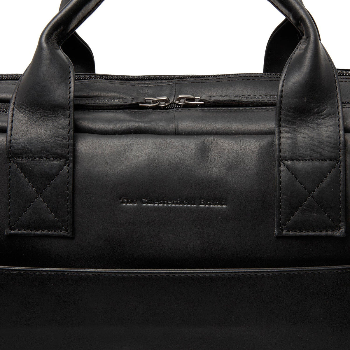 Solid Antique Brass Hardware &amp; Heavy-Duty Dual Zipper Detail on Frazer Full-Grain Leather Laptop Bag para Mujer