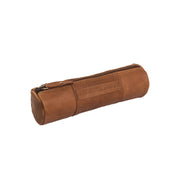 Cognac Leather Pencil Case Lea para Mujer, front view