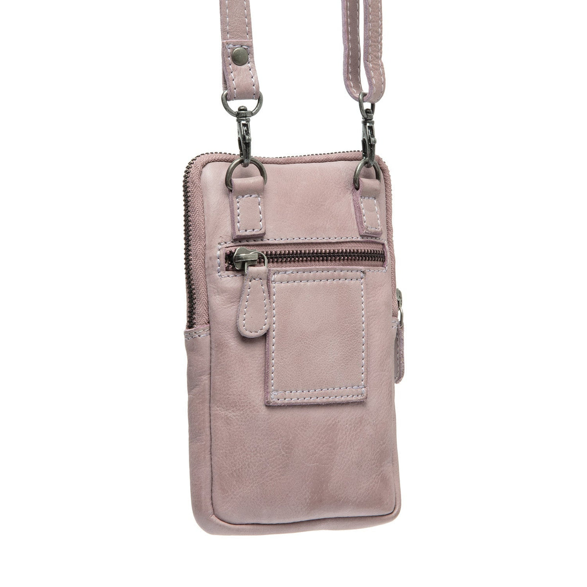 Tailored Rib Cuffs &amp; Hem Craftsmanship Construction Detail on Salta Cuero flor integral Phone Bag