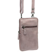Salta Cuero flor integral Phone Bag in Classic 100% Full-Grain Leather - Vista frontal y silueta a medida | Comprar online