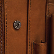 Cognac Leather Portfolio Barnet para Mujer, detail view 4