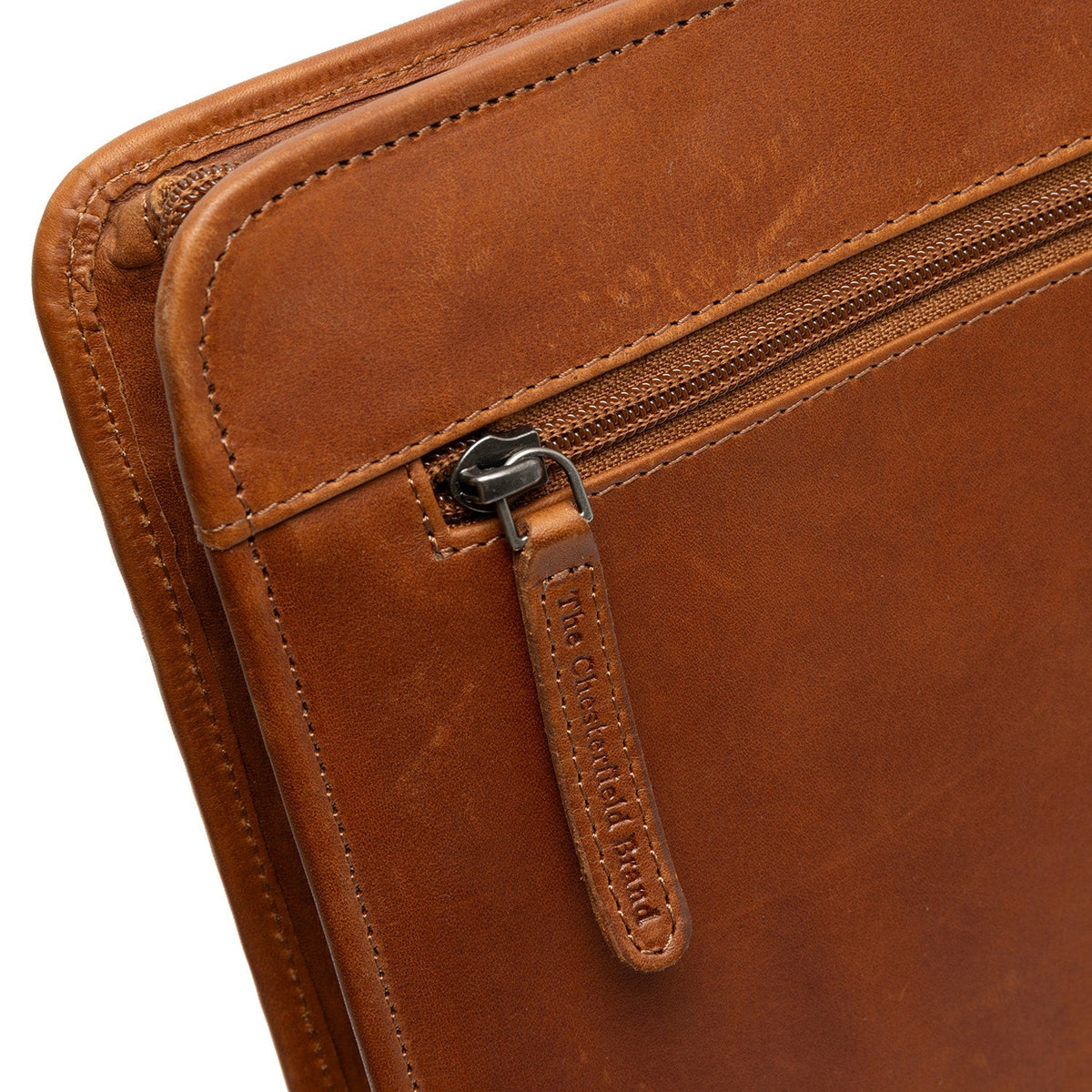 Cognac Leather Portfolio Moreton para Mujer, detail view 4