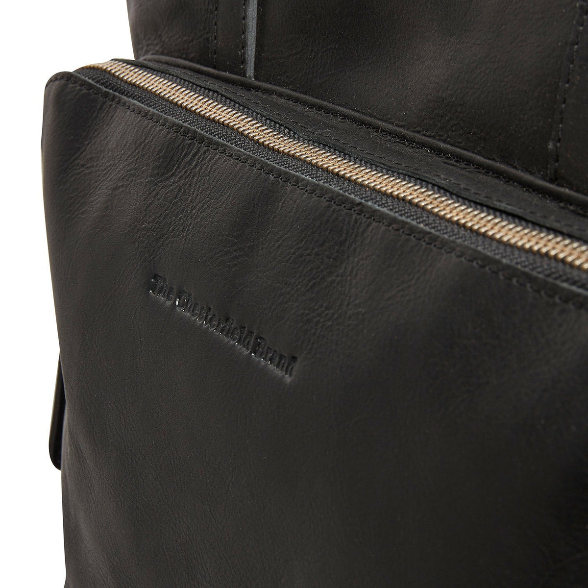 Solid Antique Brass Hardware &amp; Heavy-Duty Dual Zipper Detail on Alicante Full-Grain Leather Shopper para Mujer