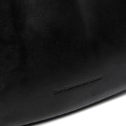 Alexandria Full-Grain Leather Shoulder Bag para Mujer - Structured Side Profile Showing Gusset Depth &amp; Expansion Capacity