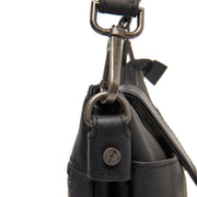 Calora Full-Grain Leather Shoulder Bag para Mujer - Structured Side Profile Showing Gusset Depth &amp; Expansion Capacity