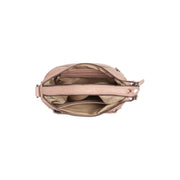 
Solid Antique Brass Hardware & Heavy-Duty Dual Zipper Detail on Caroline Bolso de hombro de cuero flor
