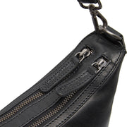 Moneva Full-Grain Leather Shoulder Bag para Mujer - Structured Side Profile Showing Gusset Depth &amp; Expansion Capacity