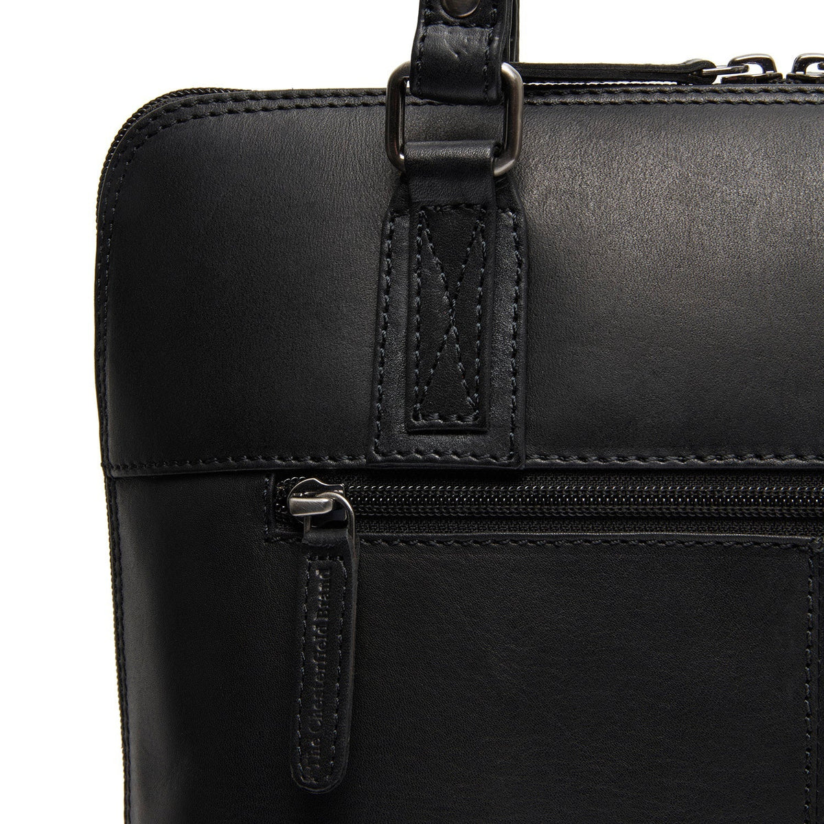 Viamonte Full-Grain Leather Shoulder Bag para Mujer - Structured Side Profile Showing Gusset Depth &amp; Expansion Capacity