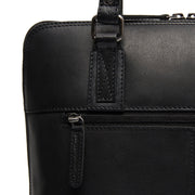 Viamonte Full-Grain Leather Shoulder Bag para Mujer - Structured Side Profile Showing Gusset Depth &amp; Expansion Capacity