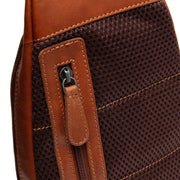 Cognac Leather Sling Bag Bowey para Mujer, detail view 5