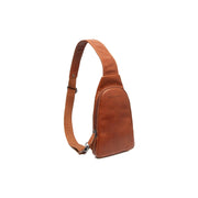 Cognac Leather Sling Bag Bowey para Mujer, front view