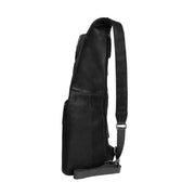 Leather Sling Bag Logan para Mujer - Structured Side Profile Showing Gusset Depth &amp; Expansion Capacity