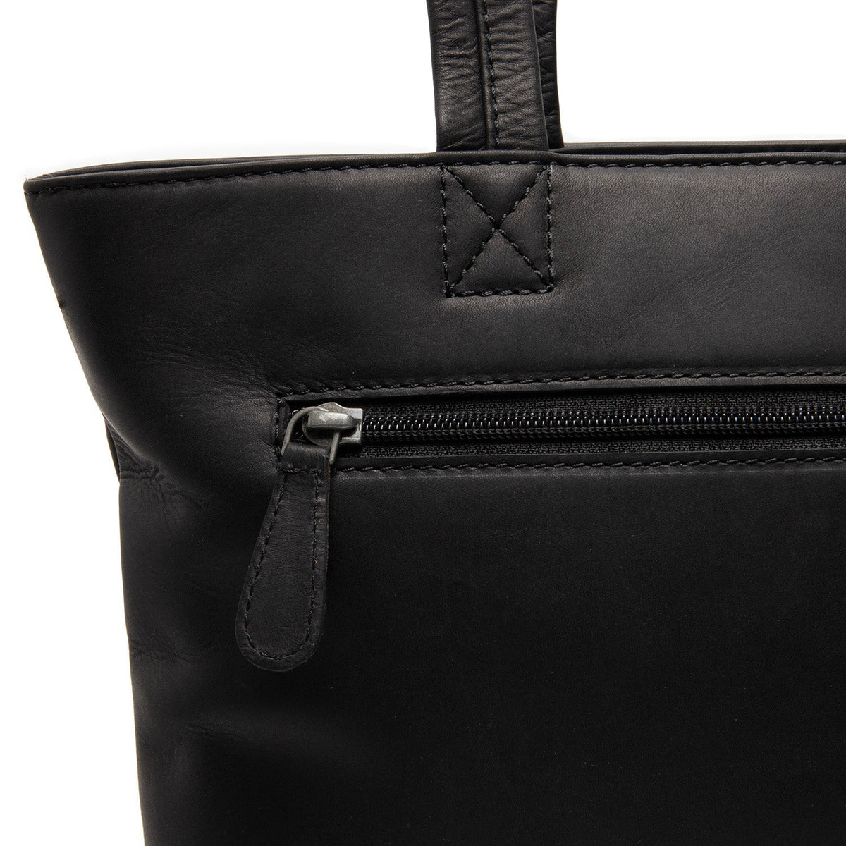 Alveron Full-Grain Leather Tote Bag para Mujer - Structured Side Profile Showing Gusset Depth &amp; Expansion Capacity