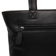 Alveron Full-Grain Leather Tote Bag para Mujer - Structured Side Profile Showing Gusset Depth &amp; Expansion Capacity